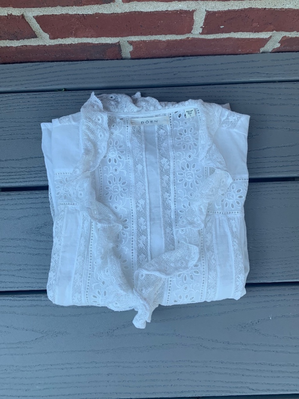 Doen Clairette Eyelet Organic Cotton Voile Top